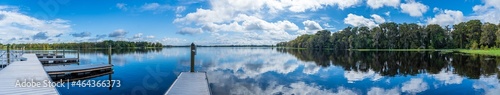 Panorama of Henderson Lake from Wallace Brooks Park boat dock - Inverness, Florida, USA photo