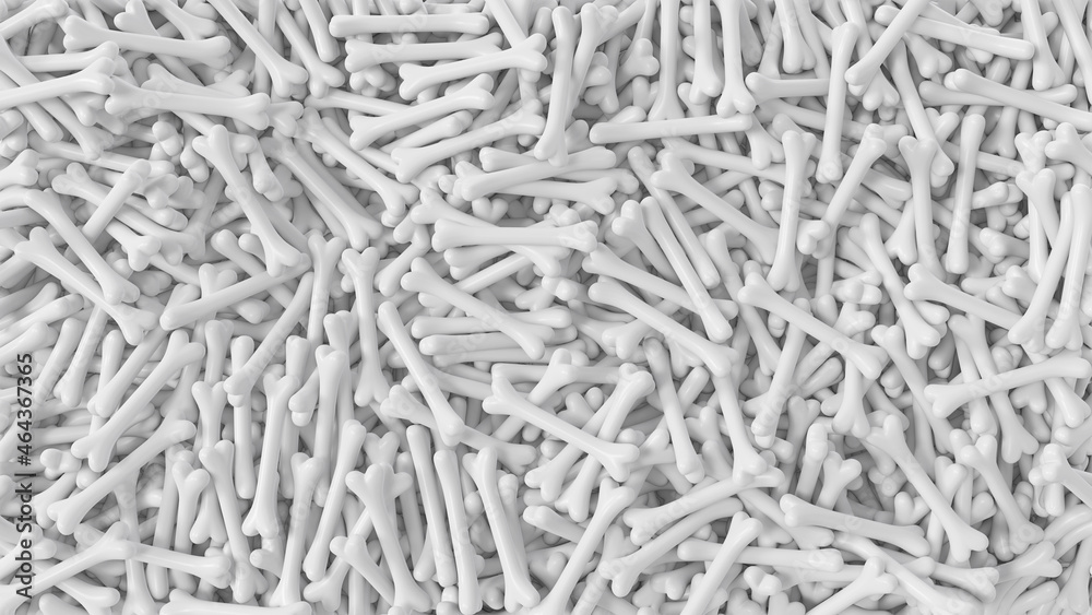 Heap of white bones. Scary horror background. 3D rendered image. Heap of white bones. Scary horror background. 3D rendered image.