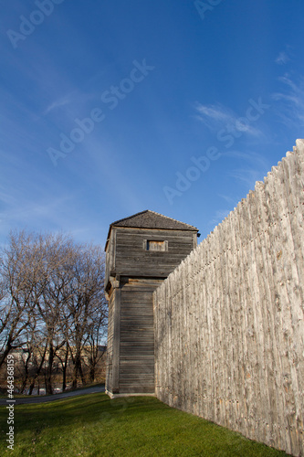 Side view of Fort Gibraltar in Winnipeg, Manitoba, Canada