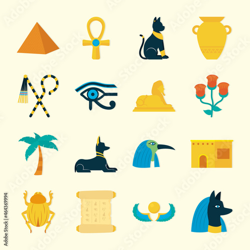 ancient egypt icon set