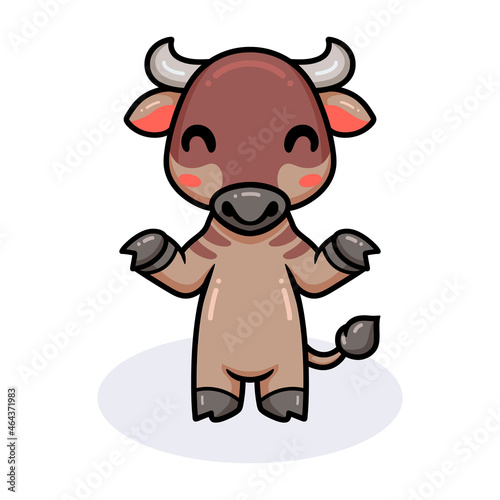 Cute little wildebeest cartoon posing