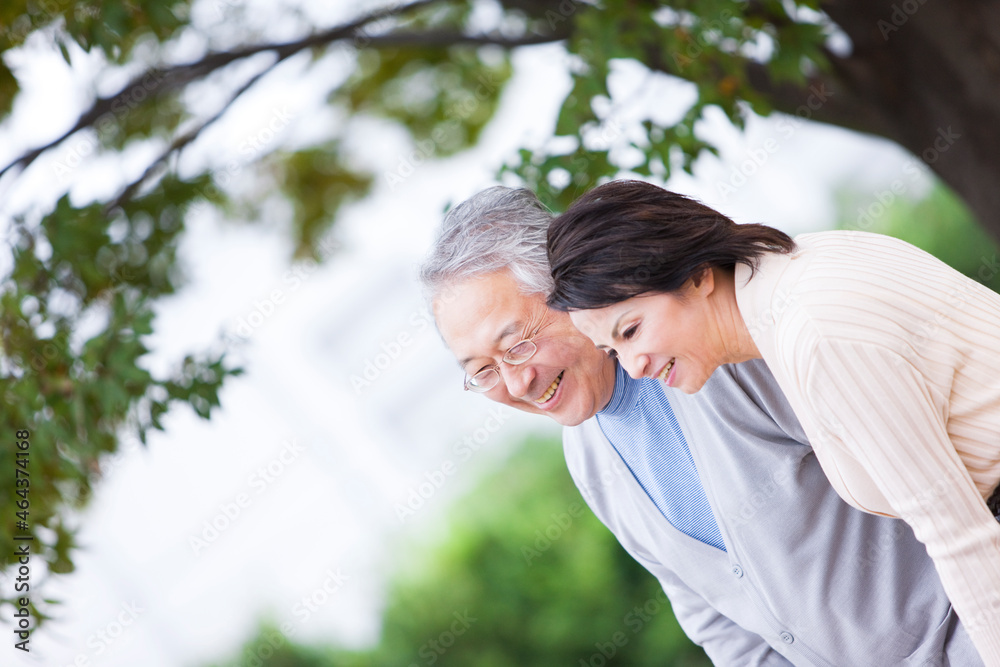 笑顔の中高年夫婦 笑顔の中高年夫婦