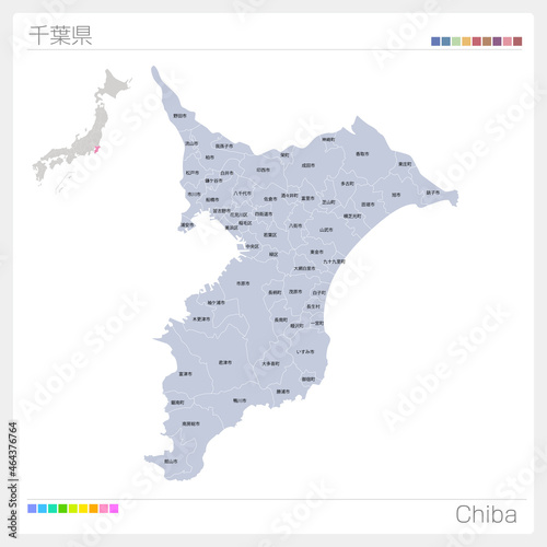 千葉県の地図・Chiba・市町村名 photo