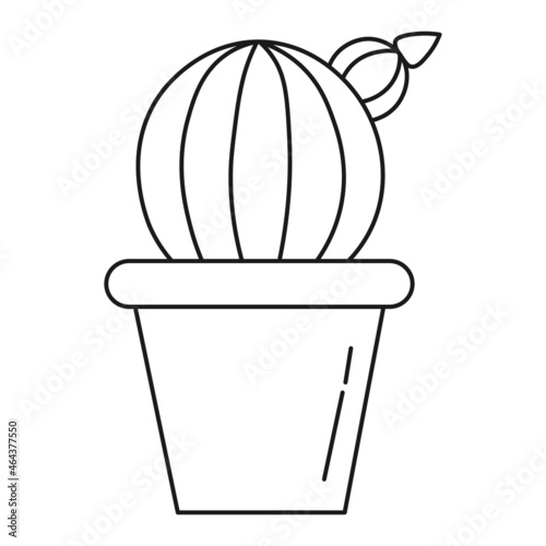 Flower pot with cactus sprout ecological icon