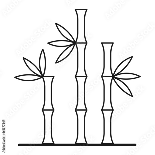 Three bamboo sprouts plant ecological icon isolated