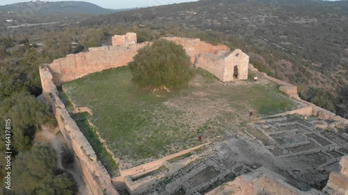 Castle of Paderne Ancient Ruins of Historic Fortress - Aerial Orbit photo