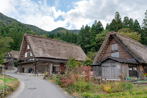 Traditional Japanese house with thatched roof in Shirakawago, Gifu, Japan