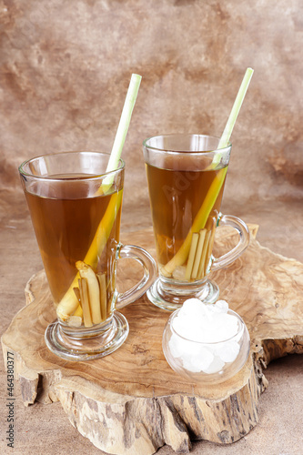 Wedang sere or serai is Indonesion traditional hot drink made from lemongrass. 