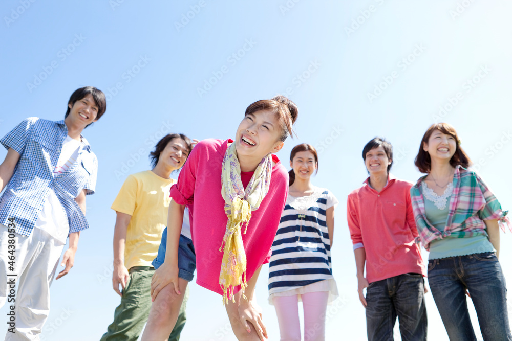 笑顔の若者6人 笑顔の若者6人