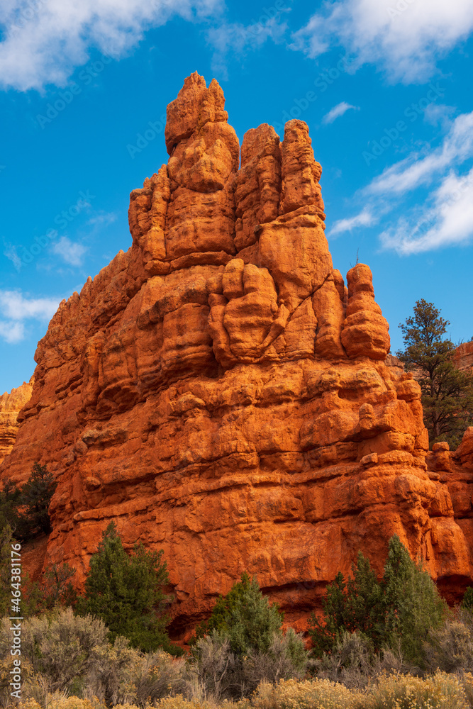 Sandstone pinnacle in red rock canyon 