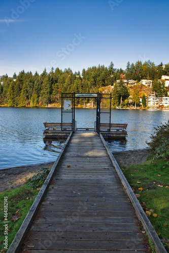 The Long Lake Fishing Dock, located at Loudan Park in Nanaimo, Vancouver Island, British Colombia, Bc Canada