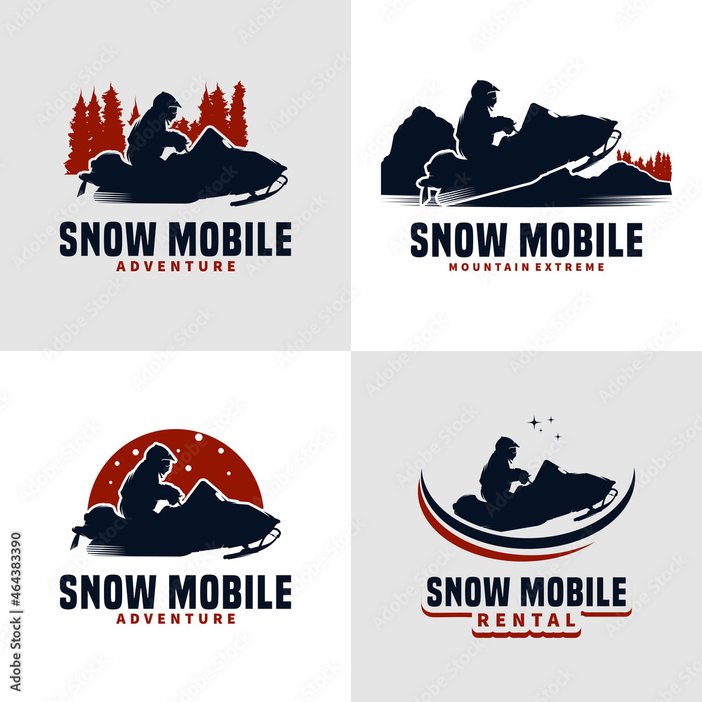 Snow Mobile vector illustration logo design