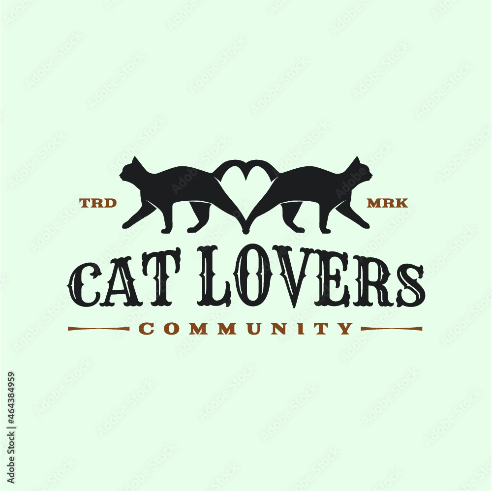 Cat Lovers community logo vector image
