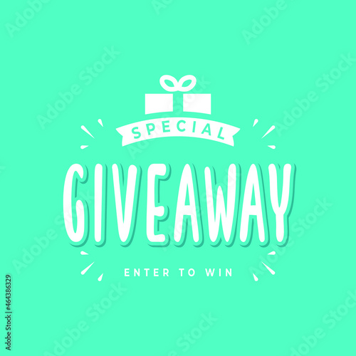 Giveaway banner template. Gift social media. follow like share.