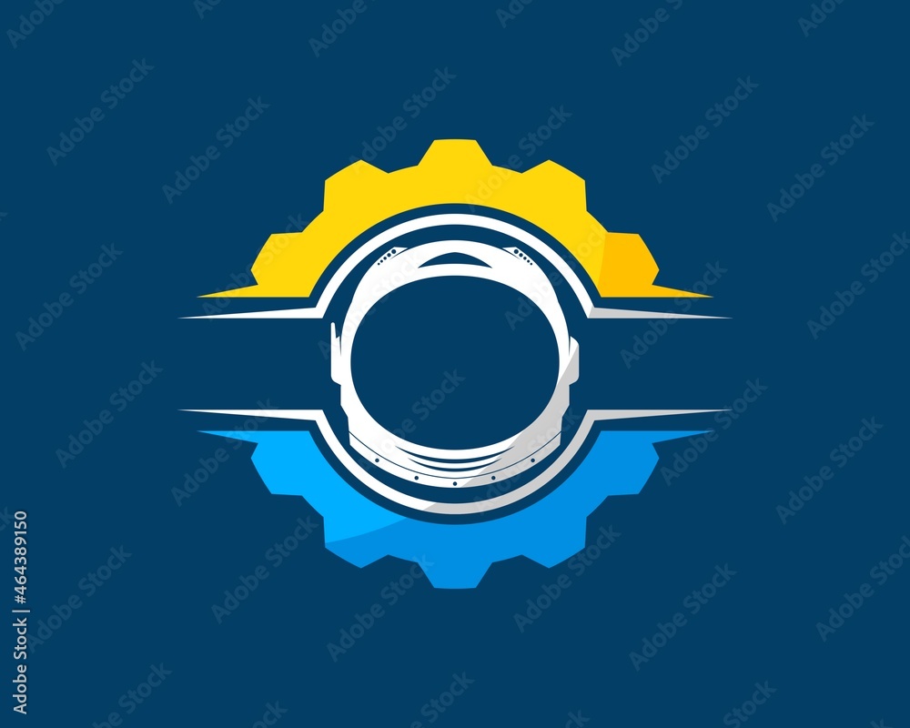 Fototapeta premium Abstract gear with space helmet inside