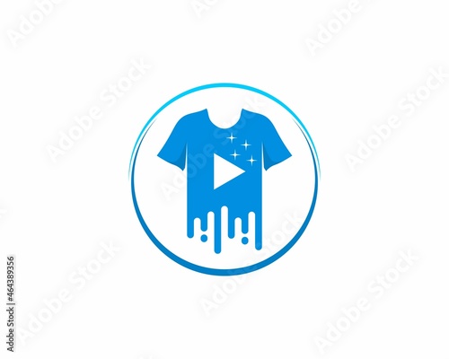 Clean T shirt with play button in the middle