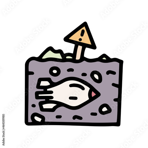 military pollution color vector doodle simple icon