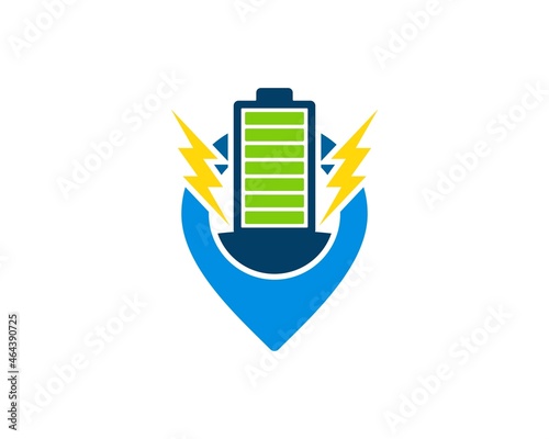 Pin location with electrical battery and lightning