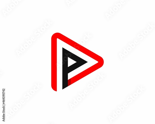Play button with P Letter inside Free Download Play button with P Letter inside - GFXLoad