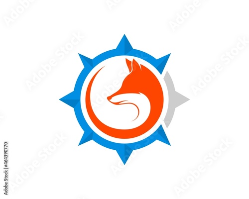 Simple compass with circular fox inside