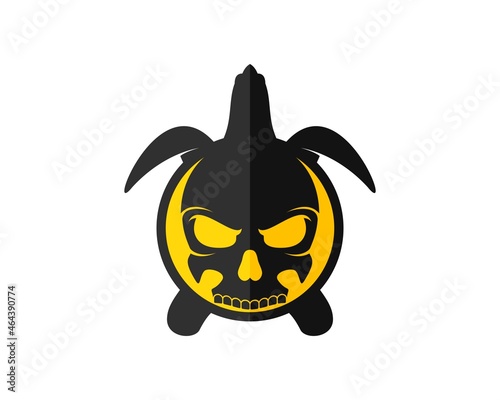 Simple turtle with skull head inside