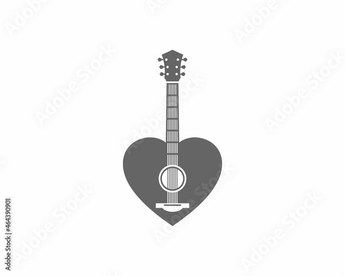 Guitar with love shape logo
