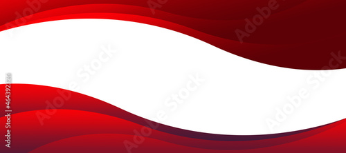 Abstract dark red waves pattern isolated on white background, Panoramic banner background with copy space 