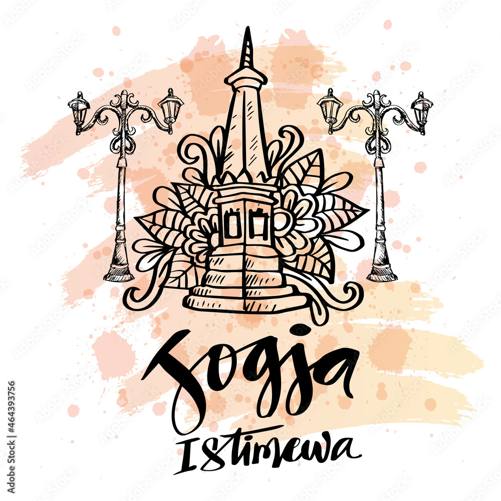 Doodle of Yogyakarta City of Indonesia