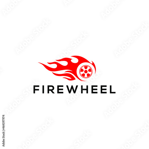 Fire wheels logo concept vector. Speed logo with fire and wheel
