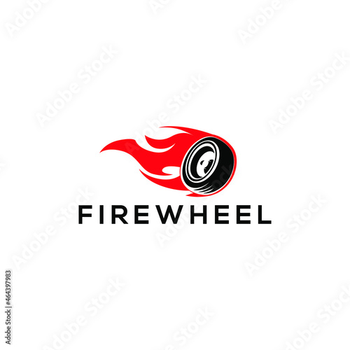 Fire wheels logo concept vector. Speed logo with fire and wheel