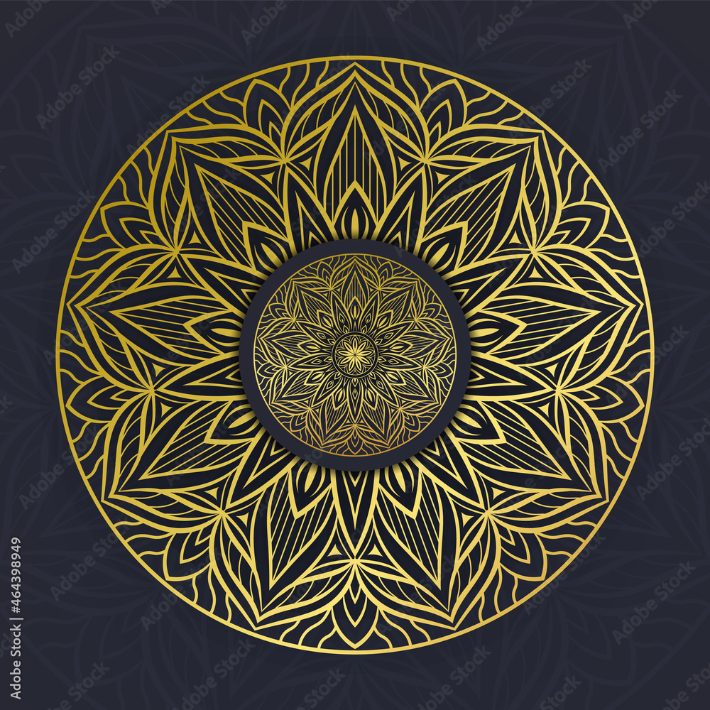 mandala floral pattern background design In gold free vector mandala floral pattern background design In gold free vector
