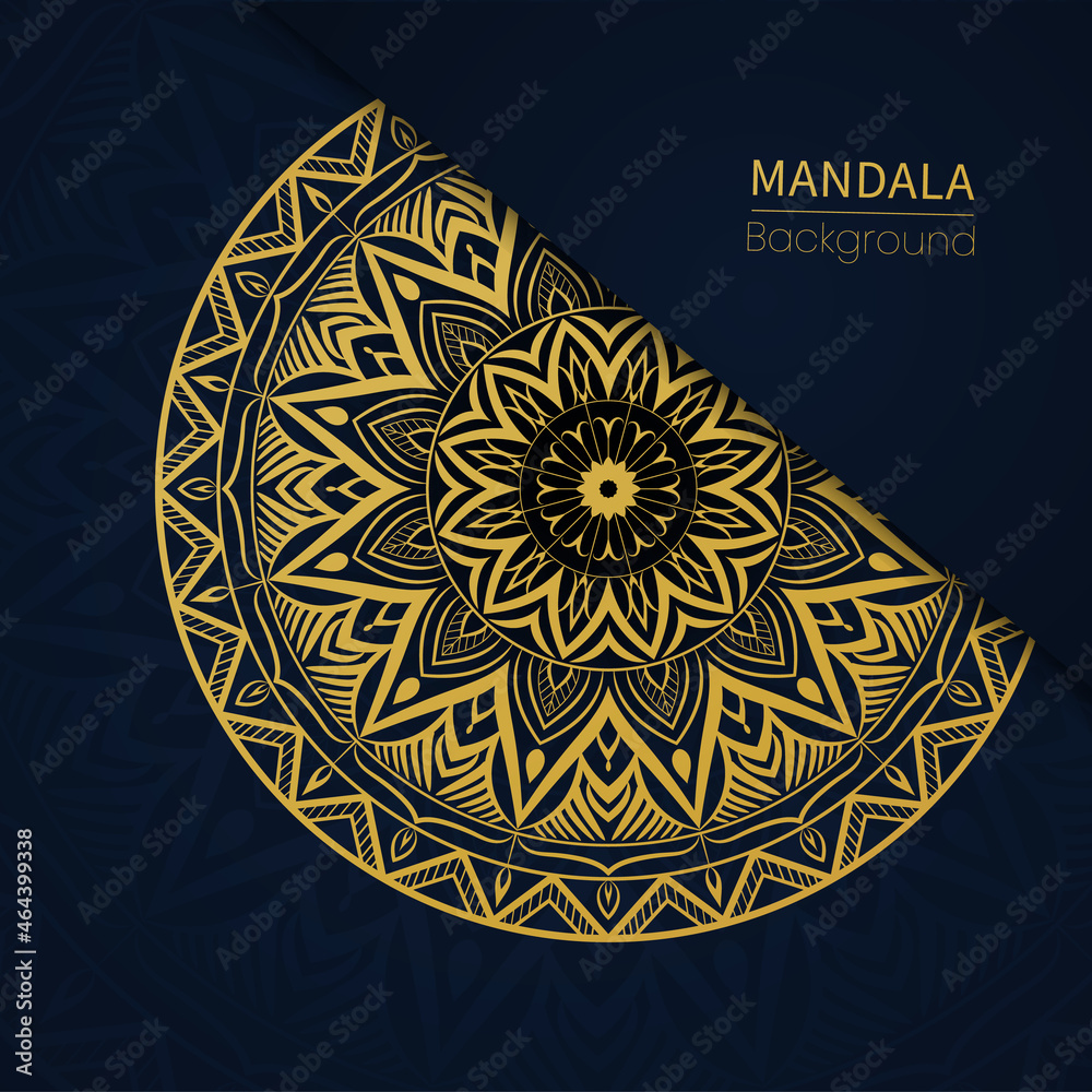 Abstract luxury  mandala design background in Gold Color premium Vector