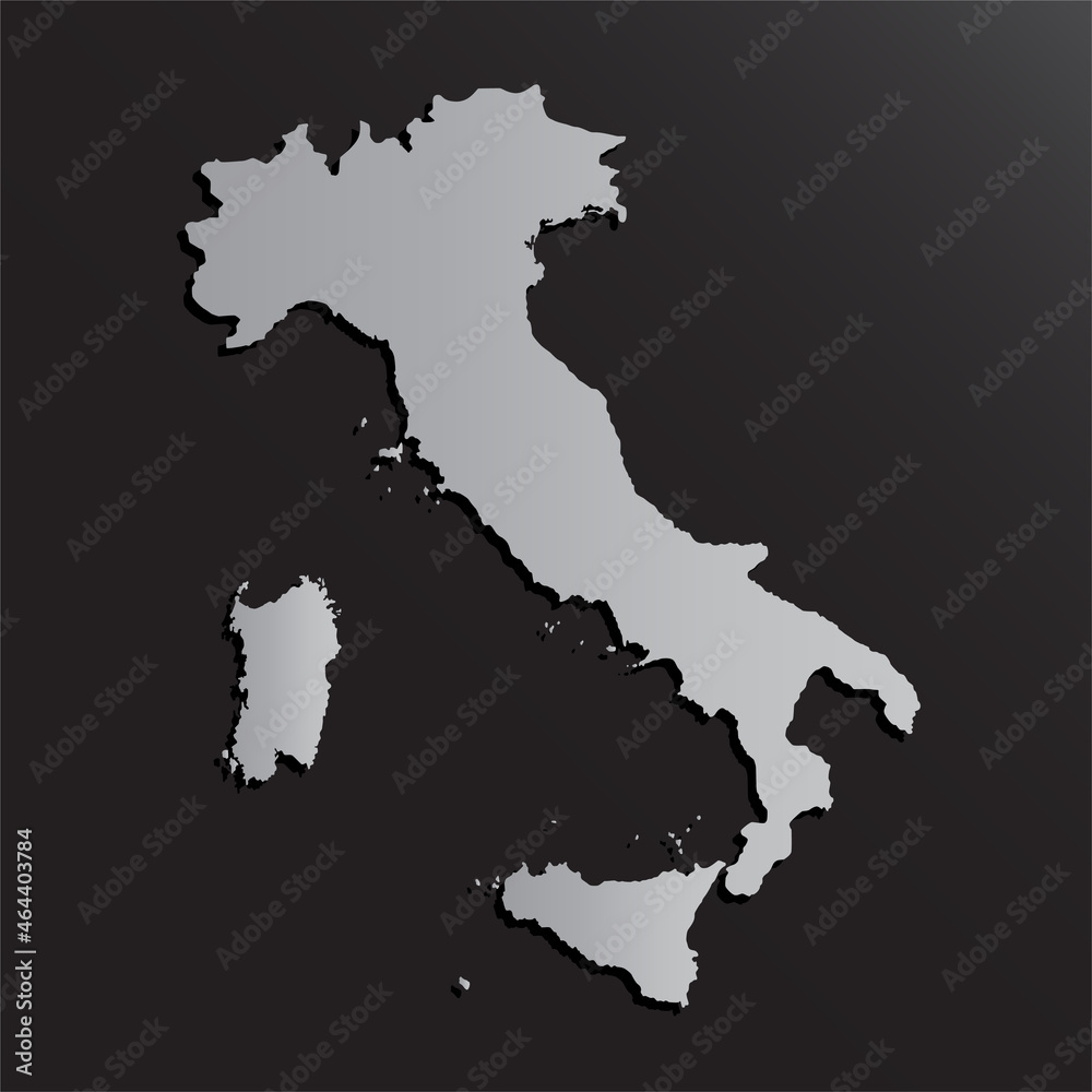 Vector map Italy made silver style, Europe country