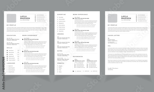Minimalist Resume template Line Accents cv