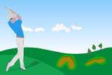 Golfer are swing golf stick illustration vector