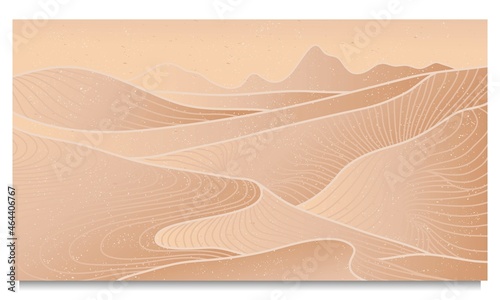 Mountain line art print. Abstract contemporary aesthetic backgrounds landscapes. with mountain, desert, sea, skyline, wave. vector illustrations