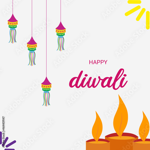 Illustration vector happy Diwali