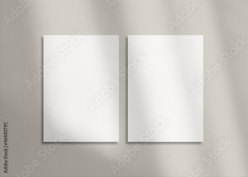 Poster Mockup Empty Prints Mock up with shadow document template letterhead resume flyer with textured paper