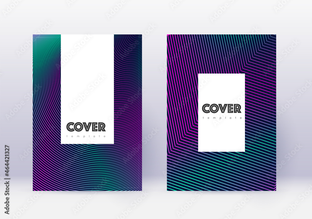 Hipster cover design template set. Neon abstract l Hipster cover design template set. Neon abstract l