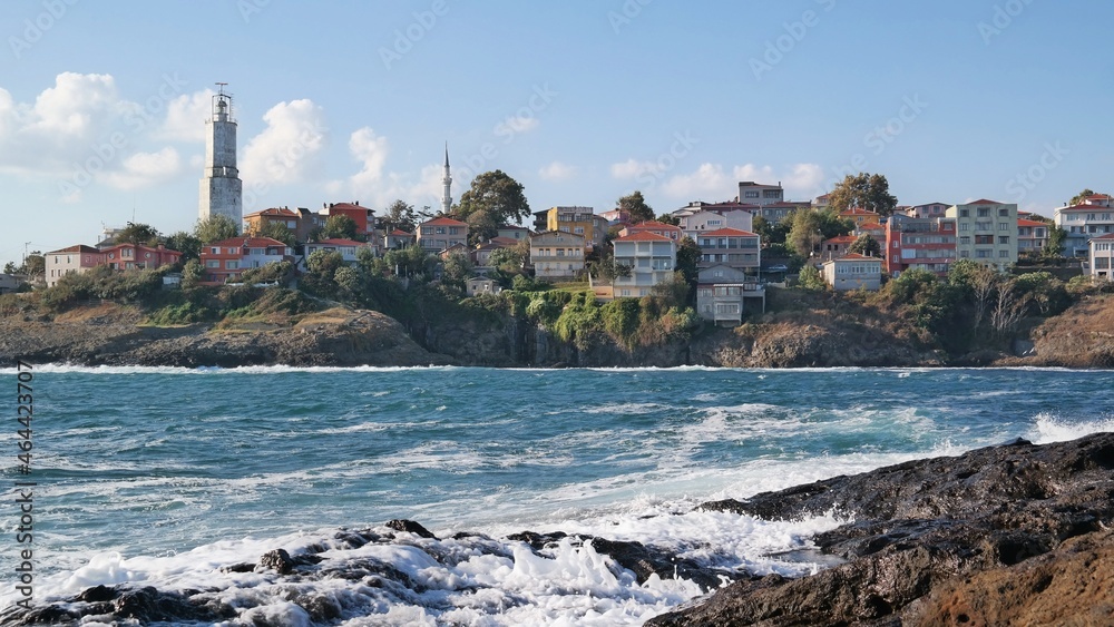 Rumelifeneri village landscape on the Black Sea in Turkey