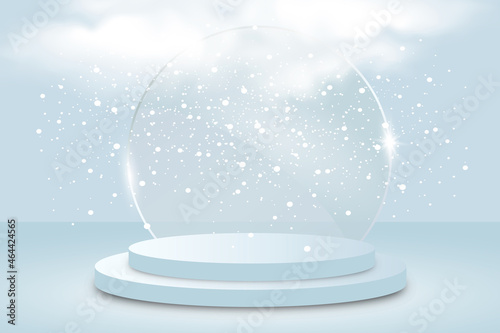 Background vector 3d blue rendering with stage product and minimal blue wall scene, minimal product background 3d rendering abstract stage geometric shape blue pastel colors. Stage for product modern.