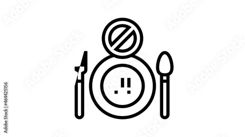 loss of appetite hepatitis animated line icon. loss of appetite hepatitis sign. isolated on white background photo