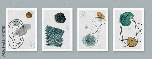 Minimal and natural wall art. Design for packaging background, print, packaging, health care, invitation, cards, natural cosmetics. Vector illustration.