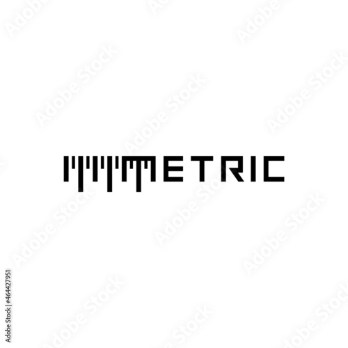 Metric word, creative logo design.