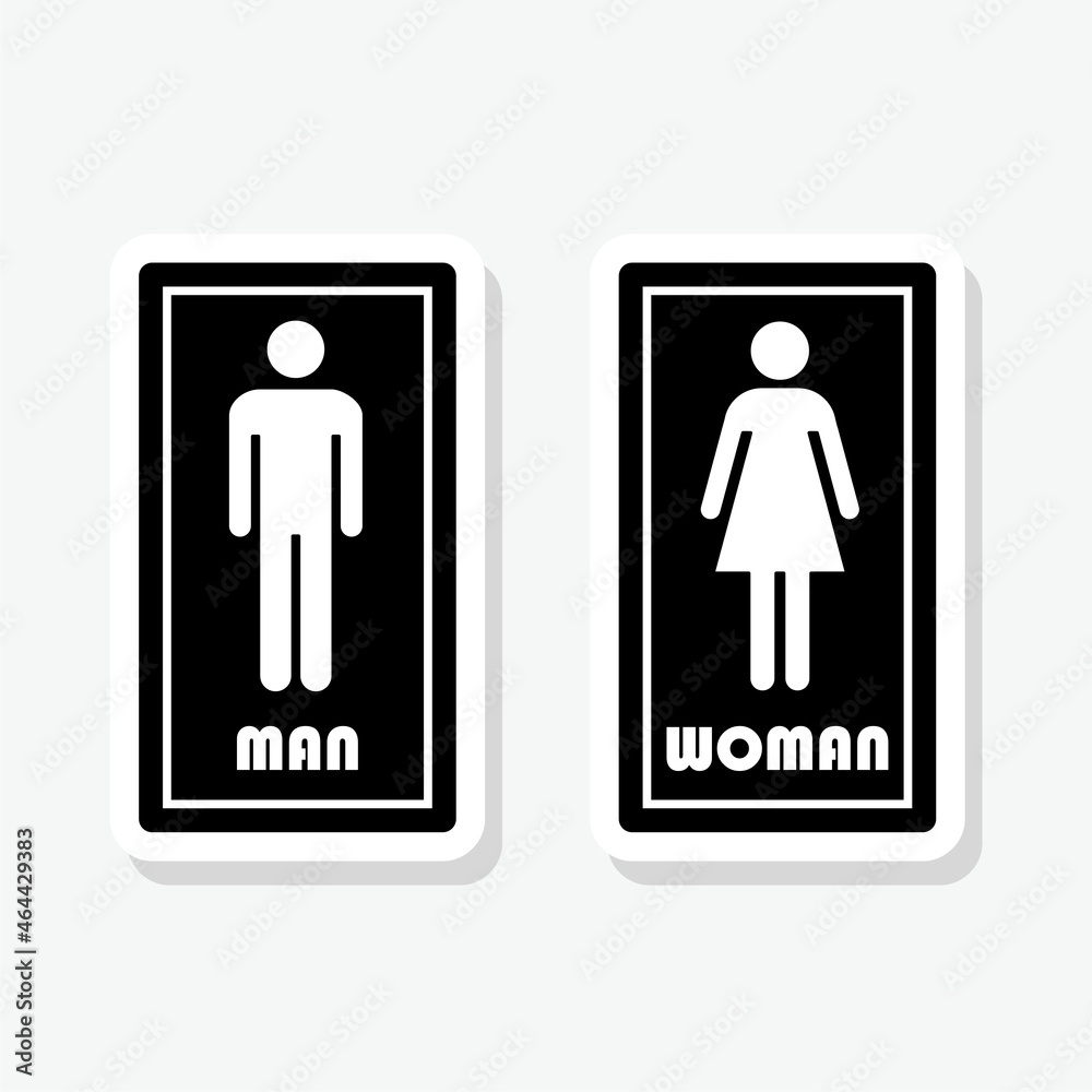 Male and female bathroom sign sticker