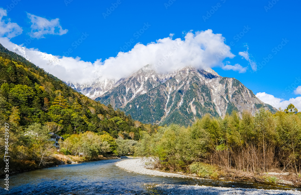 梓川と穂高連峰