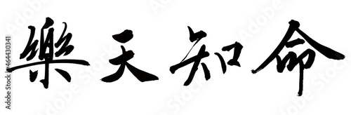 Fotografie 書家による筆文字　横書き楽天知命