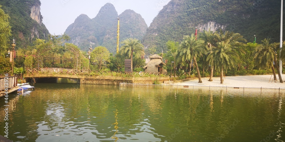 Yangshuo Guilin Chinese city village architecture landscape culture river lake