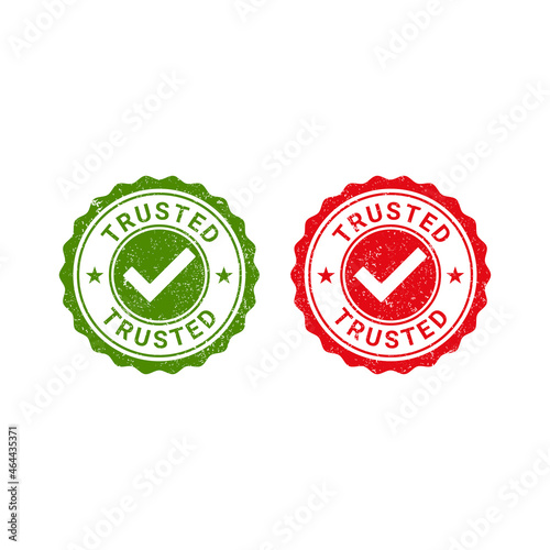 Trusted stamp, label, sticker vector icon sign