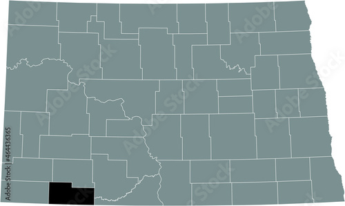 Fotografia, Obraz Black highlighted location map of the Adams County inside gray administrative ma